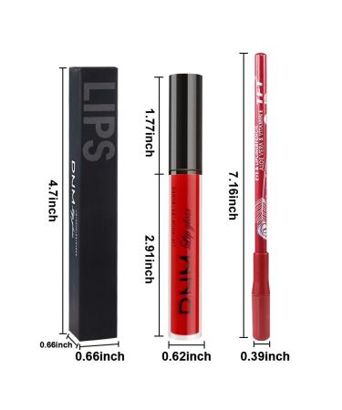 Matte Ruby Red Lip Liner and Lipstick Set | Waterproof 24H Matte Liquid Lipstick with Lip Liner | Long-Lasting Kit for Gorgeous Lips - Buy Online on SooperMarket.com