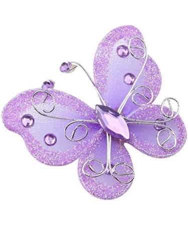 24pcs Purple Christmas Butterfly Ornaments - Glitter Mesh Wire Decor for Wedding Party, Clothing, Wall & Tree DIY Supplies - Buy Online on SooperMarket.com