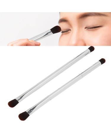 Makeup Brush Double Ended Eyeshadow Brush Soft Hair Silver Safe 2pcs for Travel for Women - Buy Online on SooperMarket.com
