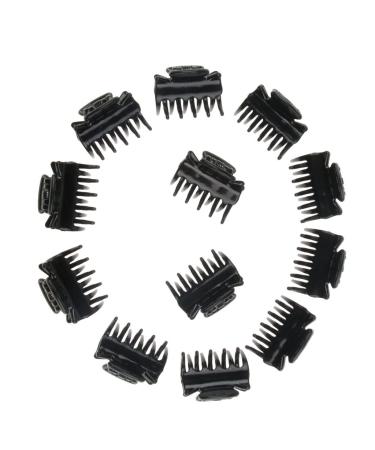 F Fityle 12-Piece Black Resin Mini Hair Clip Set - Hair Grippers & Claw Clips | Stylish Hair Accessories for All Hair Types - International Shipping - Buy Online on SooperMarket.com