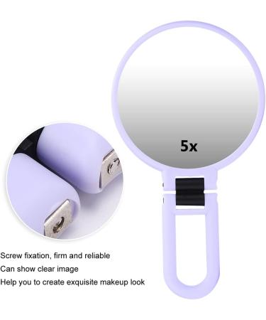5X Magnifying Makeup Mirror Folding Adjustable Cosmetic Mirror Travel Portable Makeup Mirror (Purple) - Buy Online on SooperMarket.com