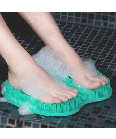 WALULAN Silicone Bath Body Brush Foot Back Massage Pad Grey | Exfoliating Non-Slip Bath Pad with Suction Cup - Buy Online on SooperMarket.com