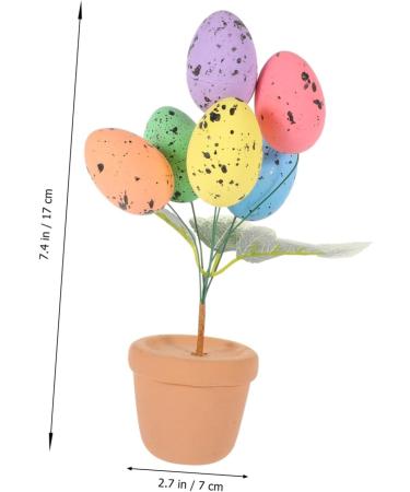 Alipis Easter Eggs Emblems Easter Centerpiece Decoration Egg Bonsai Ornaments Potted Plant Household Picture 2 19.00X7.00X7.00CM - Buy Online on SooperMarket.com