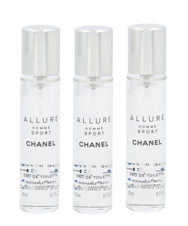 Chanel Allure Homme Sport Eau De Toilette Travel Spray Refills (3 Refills) 3x20ml Fresh 0.7 Fl Oz (Pack of 3) - Buy Online on SooperMarket.com