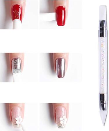 Nail Art Sculpture Pens Silicone Dual Head Manicure Carving Pen Rhinestone Beads Picker Tool - Buy Online on SooperMarket.com