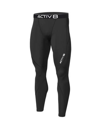 Activ8 SmartSports Men's Thermal Running Pants Compression Effect and Quick Dry Function XXL Black