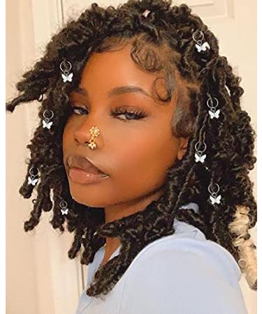Naiska 20PCS Butterfly Hair Clips - Golden Hair Jewelry for Women - Braid Hair Cuffs Charms Rings - Silver Braid Clips - Dreadlock Accessories - Buy Online on SooperMarket.com
