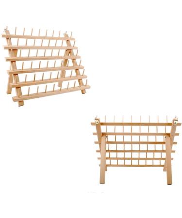 BAENRCY 2-Pack Wooden Thread Holder Sewing and Embroidery Thread Rack - 60-Spool Organizer with Hook - Buy Online on SooperMarket.com