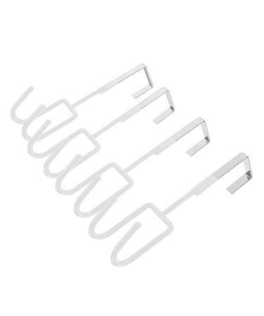 PLAFOPE 4pcs Hat Hooks Wall Hanger Wall Mount Towel Rack Door Hanger Wall Hook Iron Coat White 19X9X5CM White