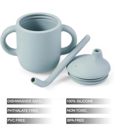 Pandaear Silicone Drinking Cup Set for Babies - 2 Pieces 6+ Months Leak-Proof with Straw & Handle - Buy Online on SooperMarket.com