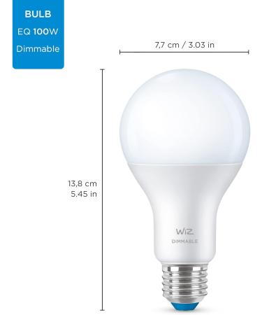 WiZ Connected 3-Pack Daylight High Lumen 100W A21 Smart WiFi Light Bulb Dimmable 5000K Compatible with Alexa and Google Home Assistant No Hub Required 3 Bulbs A21 Daylight (5000k) 3 Count (Pack of 1) - Buy Online on SooperMarket.com