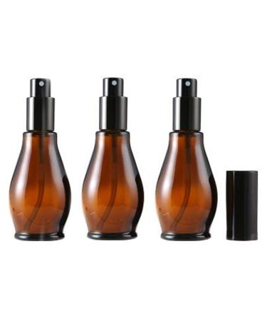 Vasana spray bottle made of amber-colored glass with a fine spray and anti-dust cap for cosmetics aromatherapy essential oil diffuser and massage 50 ml 3 pieces 50ml/1.7oz