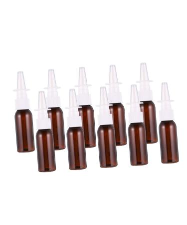 FOMIYES 10pcs direct injection nasal spray fine mist cosmetic bottle lotion pump bottle Travel Cosmetic brine Spray bottle spray travel bracket Nasal Empty Bottles Long Nose Spray Bottle 13x2.5x2.5cm Light Brown