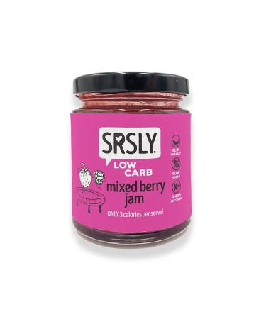 SRSLY Low Carb Mixed Berry Jam | 190g Jar | Low Calorie | Deliciously Fruity | Low Sugar | Vegan | Only 0.5g Carbs & 3 Kcals Per Tbsp | Seriously Low Carb Keto Friendly Food