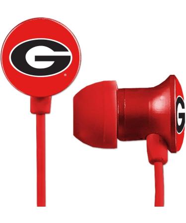NCAA University of Georgia Bulldogs Scorch Earbuds with BudBag | Officially Licensed AudioSpice Earphones - Buy Online on SooperMarket.com