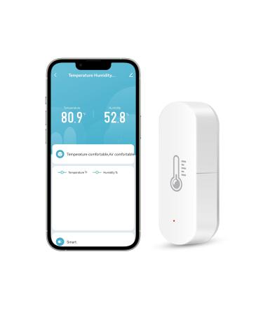 XUELILI Smart Thermometer Hygrometer, ZigBee Wireless Indoor Temperature and Humidity Monitor Sensor Work with Alexa, Perfect for Home, Baby Room, Greenhouse, Basement, Pet Reptile Kennel