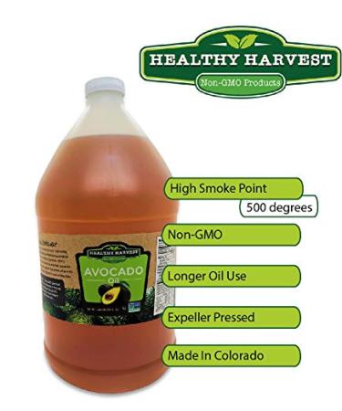 Healthy Harvest Non-GMO Avocado Oil - 1 Gallon (128 Fl Oz) - Ideal for Sauces, Cooking, Frying - Nutrient-Rich with Anti-Oxidants - Buy Online on SooperMarket.com