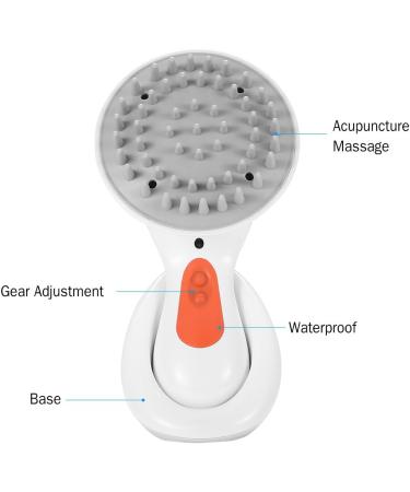 Scalp Massager for Hair Growth Electric Silicone Scalp Exfoliator Manual Shampoo Brush Head Massaging Brush Vibration Scrubber Stress Relieve - Buy Online on SooperMarket.com