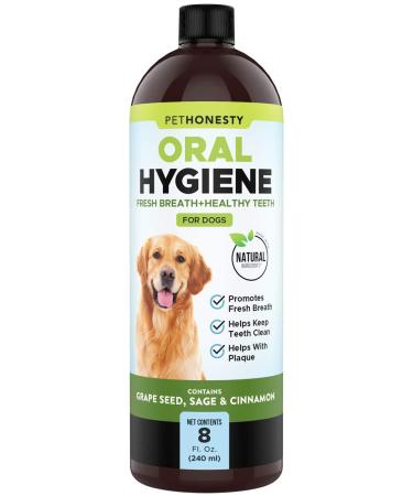 PetHonesty Oral Hygiene Natural Dental Water Additive | Natural Ingredient Dog Mouthwash + Teeth Cleaning | Keeps Teeth + Gums Clean | Freshens Breath + Targets Plaque + Tartar Oral Hygiene Water