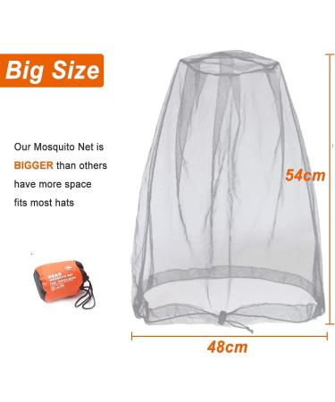 Mosquito Head Net 2pcs Face Mesh Cover Large Head Protecting Net for Outdoor Protect from Fly Screen Mosquito Gnat Bug - Buy Online on SooperMarket.com