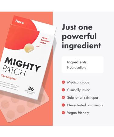 Mighty Patch Original from Hero Cosmetics - Medical-grade Hydrocolloid Pimple Patch Nightime blemish patch wake up to clearer looking skin suitable for sensitive skin (36 Count) - Buy Online on SooperMarket.com