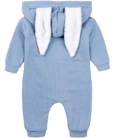 Kids Tales Newborn Baby Winter Warm Rabbit Ear Hooded Romper 6-9 Months Blue - Buy Online on SooperMarket.com