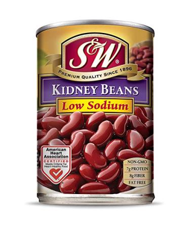 S & W  Canned Low Sodium Kidney Beans (12 Pack), Vegan, Non-GMO, Natural Gluten-Free Bean, Sourced and Packaged in the USA, 15 Ounce Can Low Sodium - Red Kidney Beans 15.5 Ounce (Pack of 12)