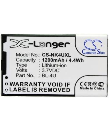 Replacement Battery BL-4U for Nokia 301 3120 500 515 5530 6600 8800 - International Shipping Available - Buy Online on SooperMarket.com