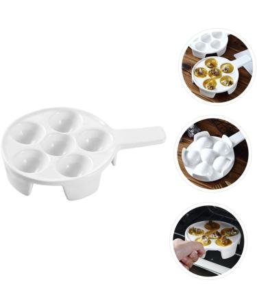 Mikinona 1pc Baked Snails Escargot Dish for Kitchen Server Dish Tableware Plate Escargot Cooking Mushroom Snail Dish Snail Bakeware Escargot Baking Ceramics Food Server Disk White 17X2.9CM White - Buy Online on SooperMarket.com