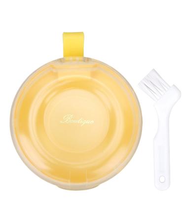 Orthodontic retainer case with a cleaning brush adult children's mouthpiece Prosthesis MundsprungenBox Consistent for school travel at home free - 8cm diameter 2cm (yellow)