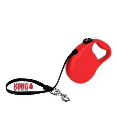 Cong roll-out dog leash in 5m length I For medium-sized dogs up to 30 kg i size M i high-quality roller linen in red with break & lock system i light & compact guide leash medium red