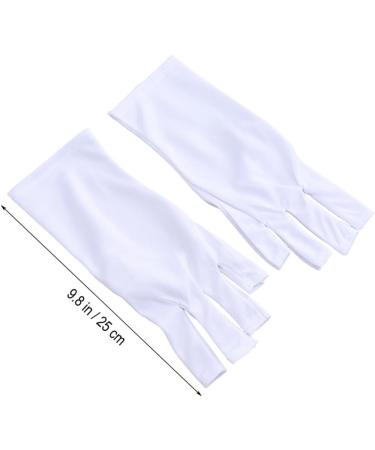 Mikinona Gel Manicure Gloves 1 Pair Anti Uv Glove Nail Half-Finger Gloves Chinese Wooden Pillow Cotton Glove Silicone Ear Display Uv Shield Glove White Manicure Manicure Glove - Buy Online on SooperMarket.com