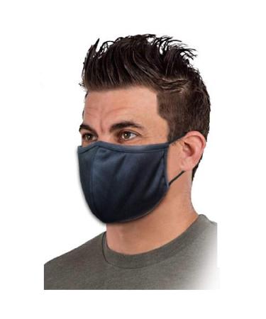 Bodico Cotton/polyester Washable Resusable Face Mask for Adults with Adjustable Ear Loops Black 1 count Black Adults