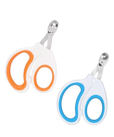 Tinkber 2er-pack cat nail clipper round pet nail clippers small tierail clippers stainless steel cat nail shearers suitable for cats puppies and small dogs-blue orange
