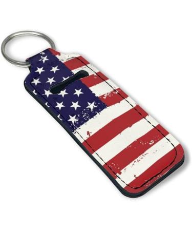 SCRAWLGOD 2Pcs Chapstick Keychain Holder - American Flag Lip Balm Holder - Buy Online on SooperMarket.com