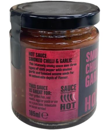 Hot-Headz! Smoked Chili & Garlic Hot Sauce. Habanero & Chipotle Chilli Jam With Smoked Garlic For Cheese Cold Meat Burger Taco Dressing Or Dips. Vegan & Great Gift For Hot Sauce Lovers! (185ml) - Buy Online on SooperMarket.com