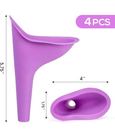 HAKDAY Female Urinal 4PCS - Portable Pee Funnel for Women | Camping, Travel, Hiking Gear - 4 Purple - Buy Online on SooperMarket.com