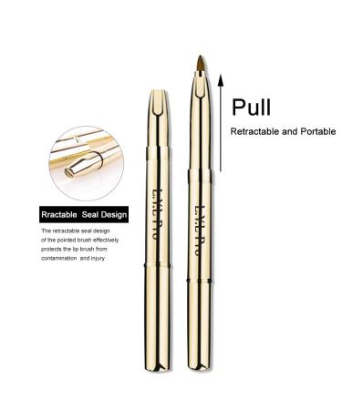 L.Y.L Pro Gold Double-Ended Retractable Lip Brush - Perfect Travel Lipstick & Gloss Makeup Brush for Christmas Gifts - Buy Online on SooperMarket.com