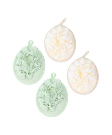 Angoily 4pcs Pure Flower Bath Ball Bathroom Sponge Shower Loofah Pad Loofah Sponge Shower Body Brush Body Wash Sponge Shower Stool Shower Bath Sponges Pouf Shower Mesh Scrub
