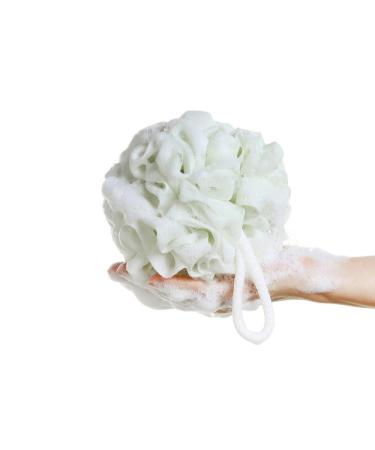 SPHTOEO White Mesh Pouf Shower Bath Ball Brush - Bath Shower Sponge Loofahs - Buy Online on SooperMarket.com