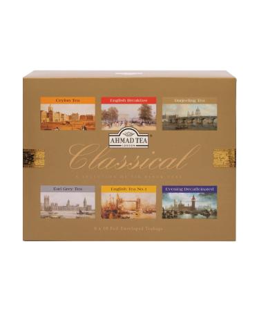 Ahmad Tea Classical Black Tea Selection Pack | Black tea Decaf Tea | Perfect tea gift | 60 Teabag Sachets | 6 Flavours Classic Tea Selection 60 Count (Pack of 1)