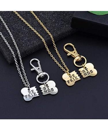 Dog Bone Necklace & Keychain Set | Best Friend Christmas Gifts | Pet Owner Jewelry | Friendship Gift Set - Buy Online on SooperMarket.com