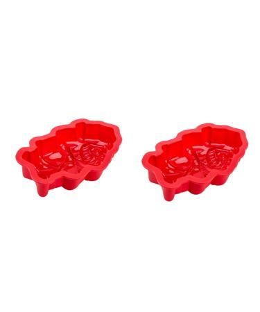 PRETYZOOM 2 Pcs Baking Mold Christmas Cookie Shape Christmas Resin Moulds Xmas Silicone Xmas Embossing Silicone Christmas Chocolate Molds Sandwich Xmas Molds Candle Silica Gel Fudge 18.2X11.5X3CM As Shown