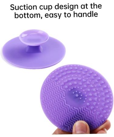 Makeup Brush Cleaner Mat Round Makeup Brush Cleaner Pad Silicone Brush Cleaner Brush Clean Pad for Makeup Tool Clean Purple - Buy Online on SooperMarket.com