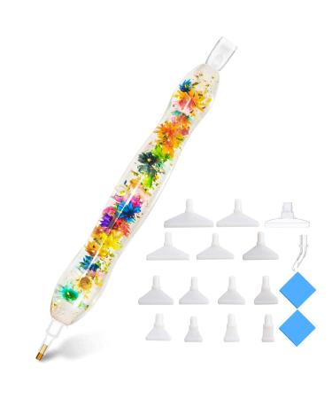 Flower 5D Diamond Painting Art Drill Tool Pen Kits Resin for Adults with Pen Tips  Diamond Dotz Pen Gem Picker for Diamond Art Painting Bead Dot  Nail Art Embroidery Decoration  Bead Dot Art Colorful Colorful Fairy Garde...