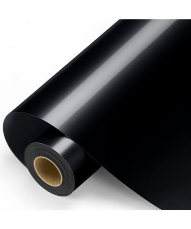 Black Permanent Vinyl - 12 x11FT Black Adhesive Vinyl Roll for All Cutting Machine  Permanent Outdoor Vinyl for Decor Sticker  Car Decal  Scrapbooking  Signs  Glossy & Waterproof Glossy Black