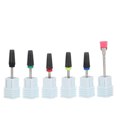 Nail Grinding Head Nail Drill Bit Set Professional Compact Portable for Home for Nail Salon(black)