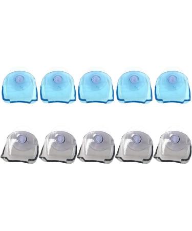 Set of 5 Plastic Suction Cup Razor Holders - Bathroom Organizer - Blue - 2X Pack - Ideal for International Shipping - Buy Online on SooperMarket.com