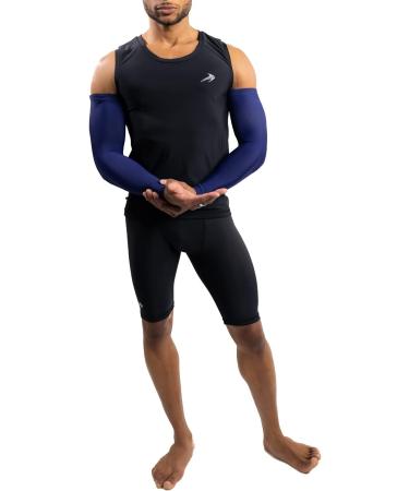 CompressionZ UV Protection Arm Sleeves Navy | Men & Women Elbow Compression Sleeve - Buy Online on SooperMarket.com