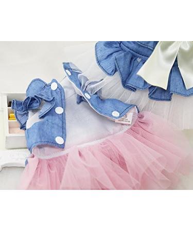 ZoonPark Puppy Dog Pet Clothes Pet Dog BOW Denim Dress Tutu Skirt Summer Clothes for Small Dog Cat Puppy (M Pink Skirt) - Buy Online on SooperMarket.com